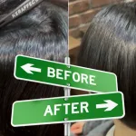 さいたま市浦和の美容室エナでショートスタイルの髪質改善デザイン縮毛矯正のビフォアーアフター写真