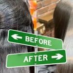 さいたま市浦和の美容室エナで髪が硬くならない柔らかいストレートの髪質改善デザイン縮毛矯正をかけたbefore after写真