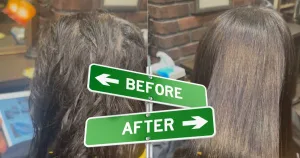 浦和の美容室エナのうねる癖を改善する縮毛矯正の写真
