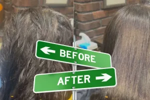 浦和の美容室エナのうねる癖を改善する縮毛矯正の写真