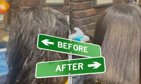 浦和の美容室エナのうねる癖を改善する縮毛矯正の写真