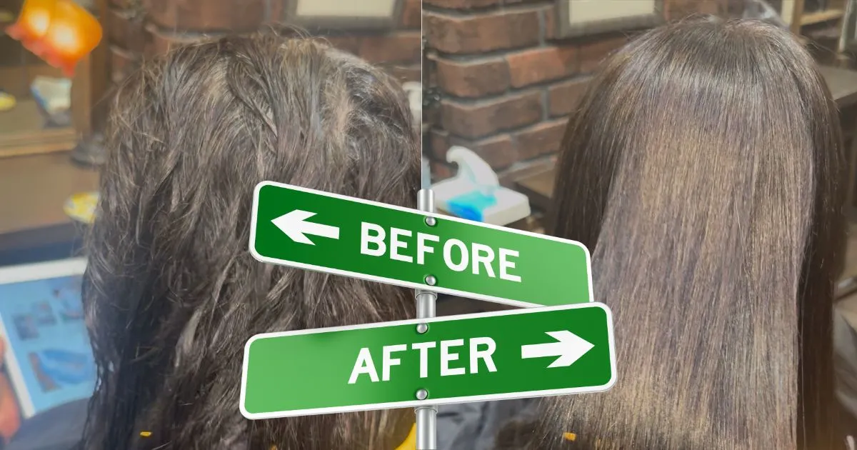 浦和の美容室エナのうねる癖を改善する縮毛矯正の写真