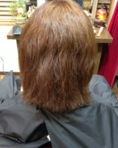 浦和のボブ縮毛矯正ビフォアー写真|不自然な仕上がり