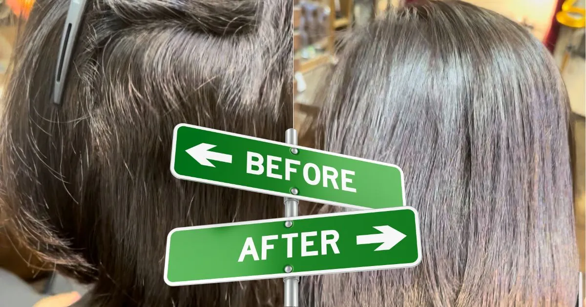 浦和のボブ髪質改善縮毛矯正写真