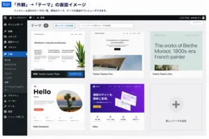 WordPress管理画面「外観」→「テーマ」のイメージ画像