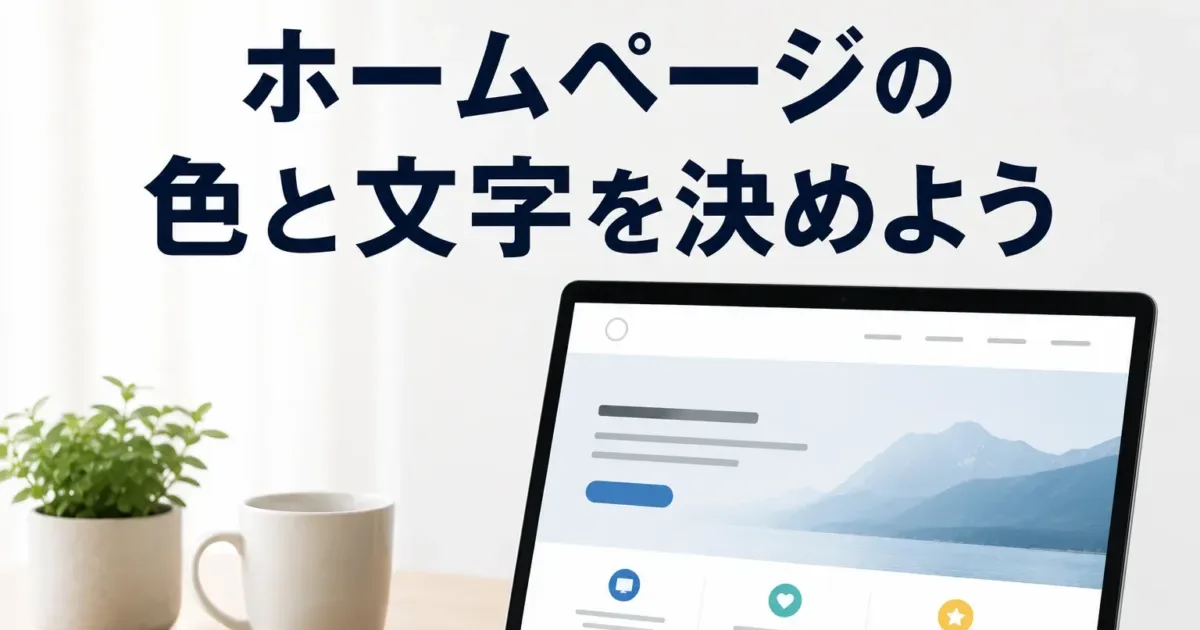 ホームページの色と文字を決めようの画像