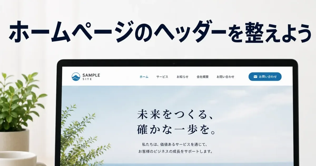 ホームページのヘッダーを整えようの画像