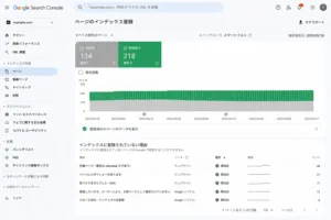 Google Search Consoleのページインデックス登録画面