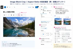 Image Block Crop / Aspect Ratioの画像