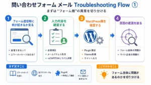 問い合わせフォーム メール Troubleshooting Flow の画像